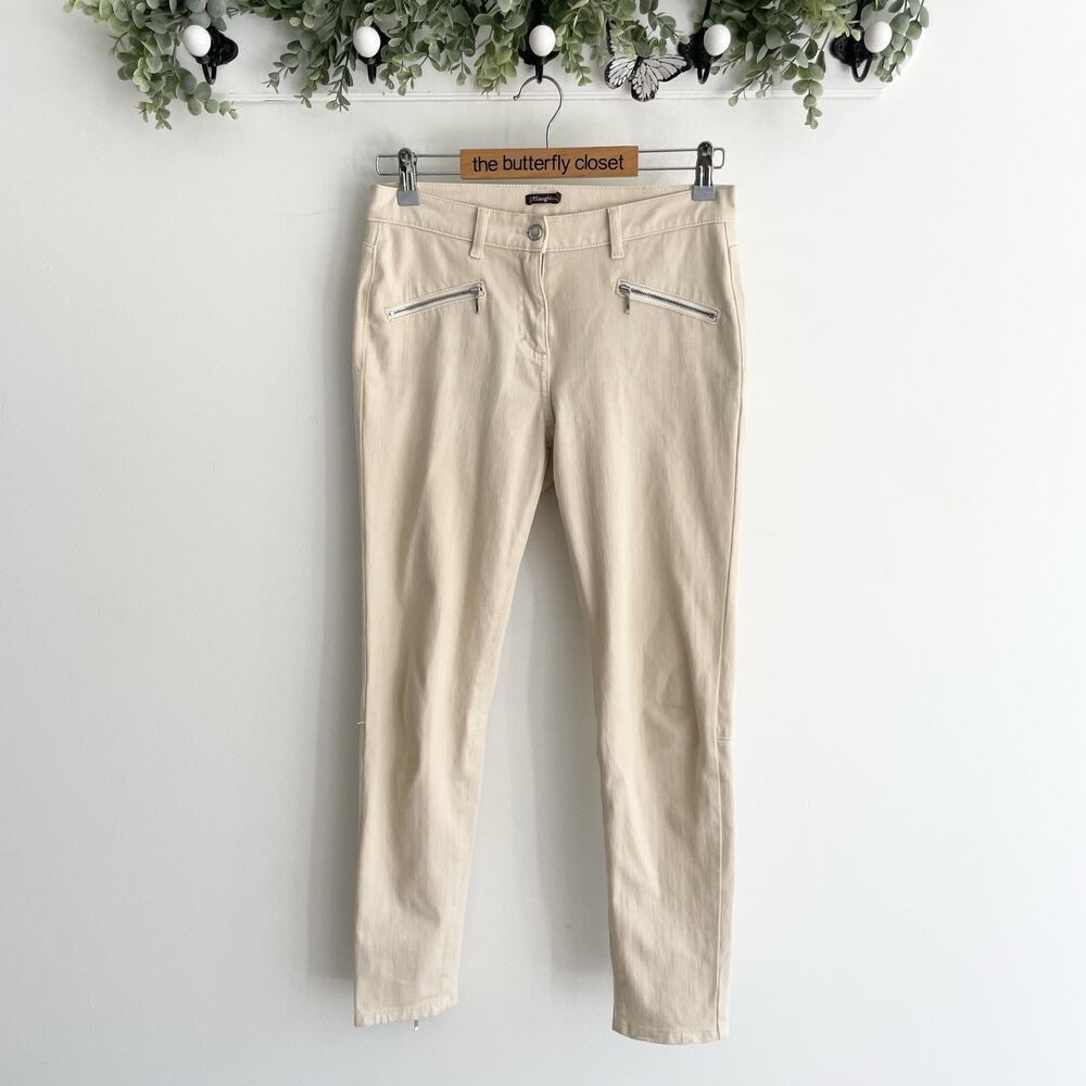 J McLaughlin Tan Zip Pocket Low Rise Stretchy Jeans Size 4 CC-3620